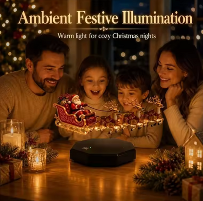 Santa's Flying Sleigh - Magnetic Levitation Floating Christmas Display with Warm LED Glow